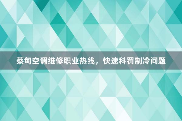 蔡甸空调维修职业热线，快速科罚制冷问题